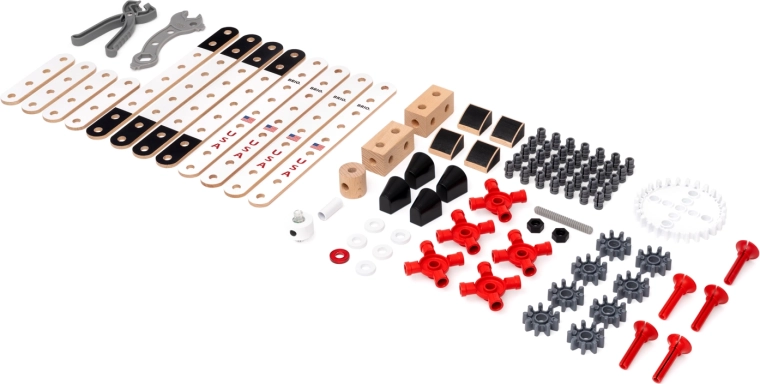 Mix di qualità di pezzi in legno e plastica