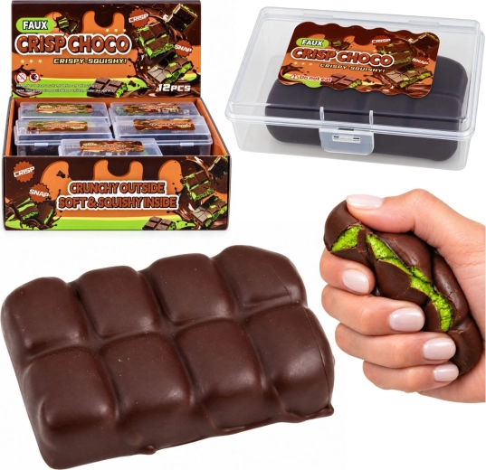 Gniotto antistress sensoriale da spremere a forma di cioccolato in confezione - 1 pezzo