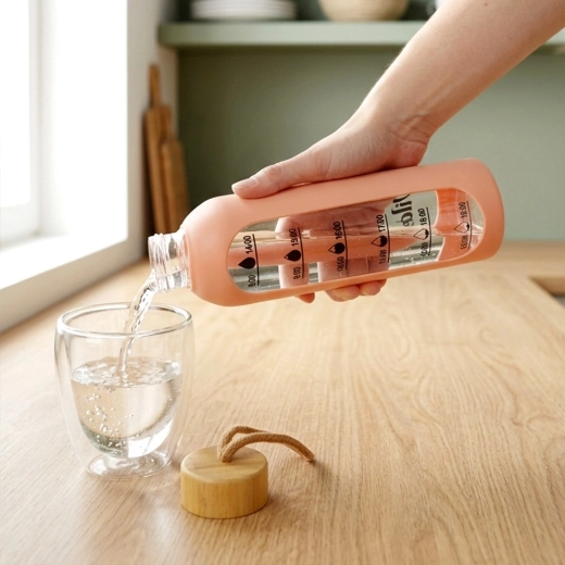 Vetro borosilicato e tappo in bambù