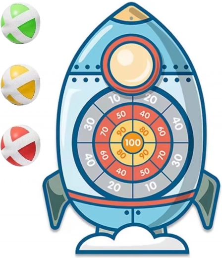 Woopie Gioco di Abilità Freccette a Velcro con Bersaglio a Forma di Razzo