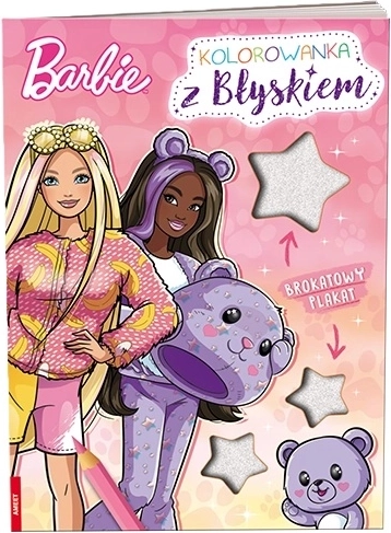 Libro da colorare Barbie con poster glitterato