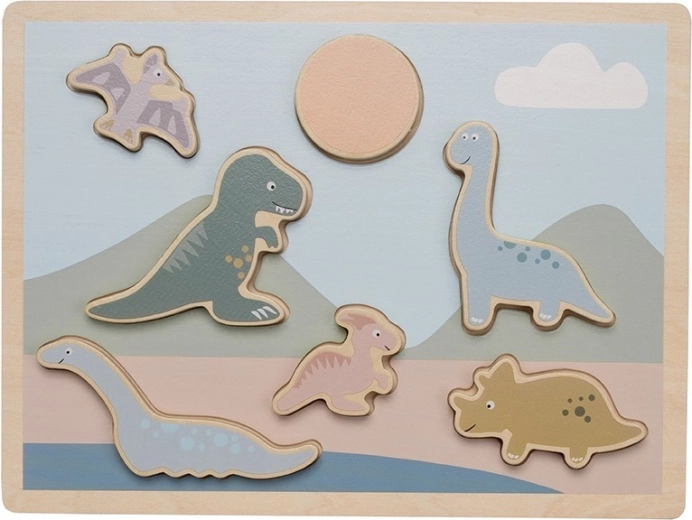Puzzle a incastro in legno Jabadabado dinosauri