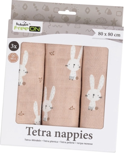 Simpatico motivo con coniglietti in delicato beige