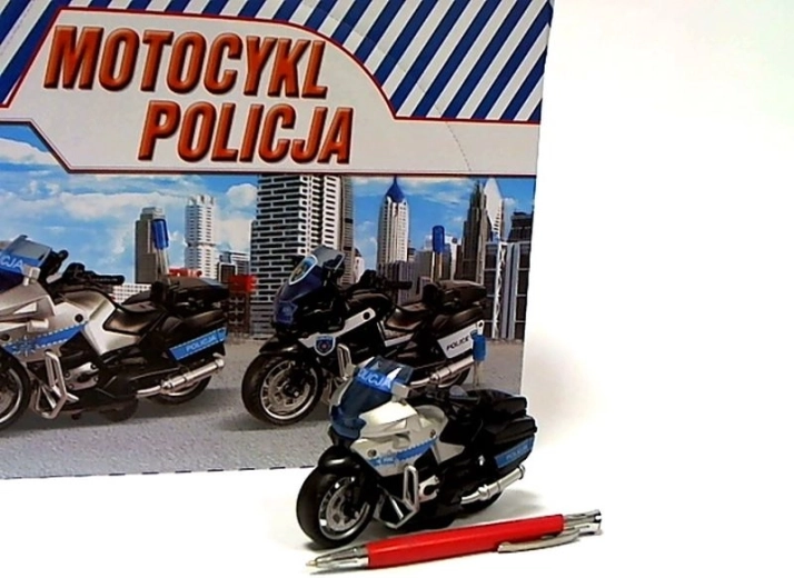 Moto della polizia con luce e suono 13 cm