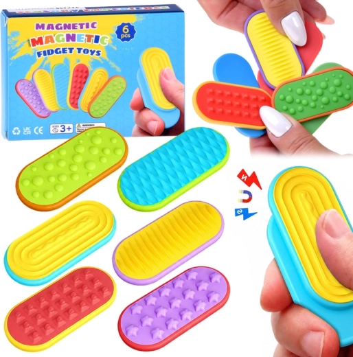 Giochi fidget magnetici sensoriali scorrevoli – set da 6 pezzi