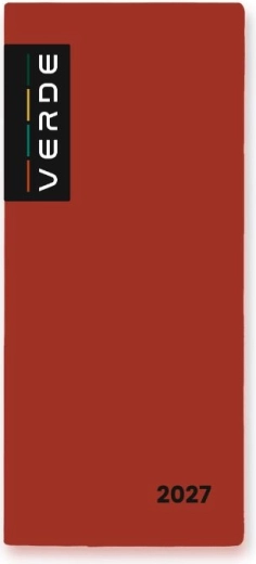 Agenda VERDE mensile 2027 verde, color mattone, in custodia PVC