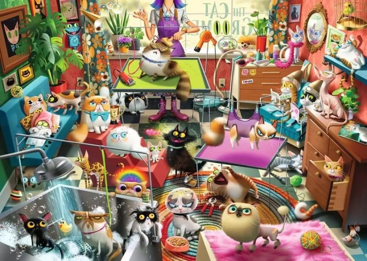 Puzzle Ravensburger Parrucchiere per gatti 1000 pezzi