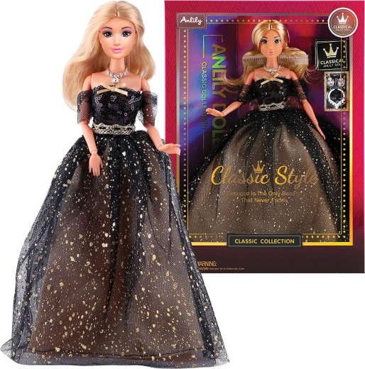 Bambola alla moda in abito da sera – lungo nero