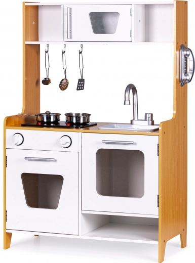 Cucina in legno per bambini con fornelli multimediali ECOTOYS