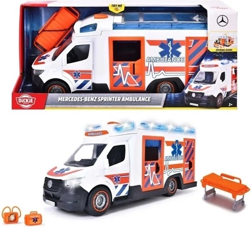 Ambulanza per bambini Dickie Toys SOS Mercedes-Benz con effetti luminosi e sonori