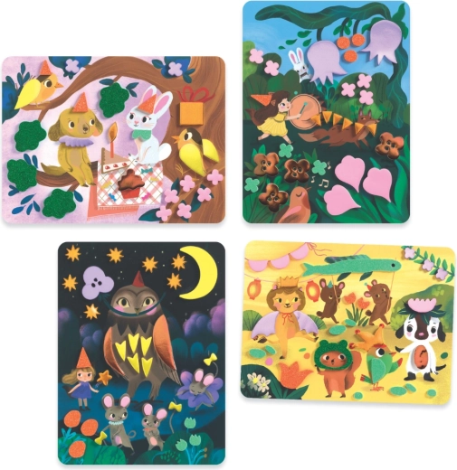 Quattro basi illustrate ricche di colori