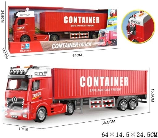 Camion giocattolo per bambini con gru, luci e suoni