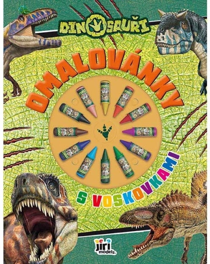 Album da colorare con pastelli a cera dinosauri