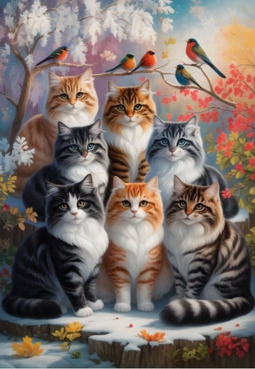 Puzzle Alipson Inverno felino 1000 pezzi