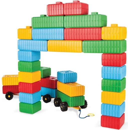 Set di costruzioni Woopie XXL con auto, 43 pezzi