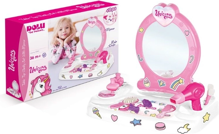 Tavolino da toeletta Dolu Unicorn con accessori