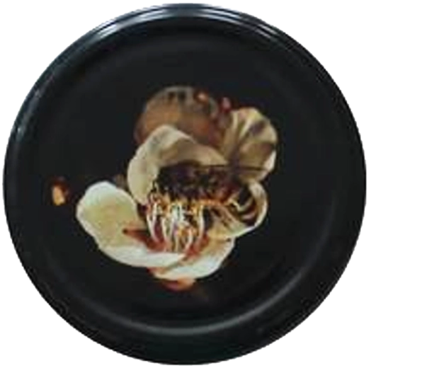 Coperchio nero per conserve TO 82 con motivo ape (6 denti)
