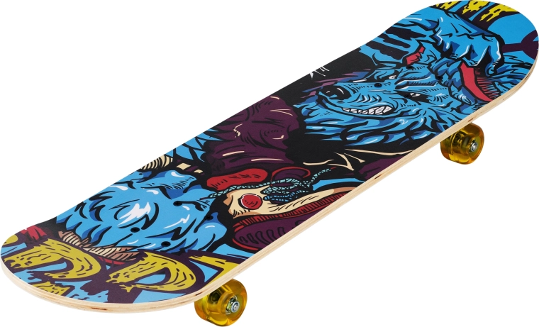 Skateboard Street Wolf 31" – lupo blu graffiti