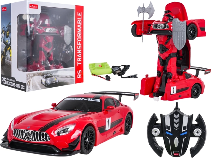 Auto radiocomandata e robot 2 in 1 Mercedes-AMG GT3 RASTAR, rosso