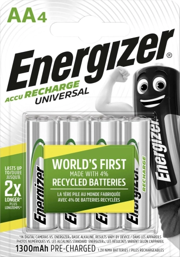 Batterie ricaricabili Energizer Universal AA 1300 mAh - 4 pezzi