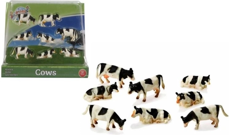 Figure di mucche 1:87 bianconere 8 pz