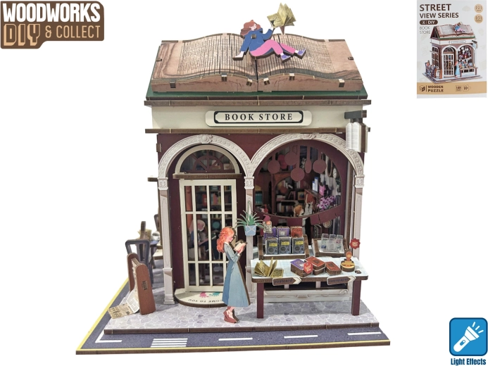 Woodworks kit di costruzione in legno libreria con luce