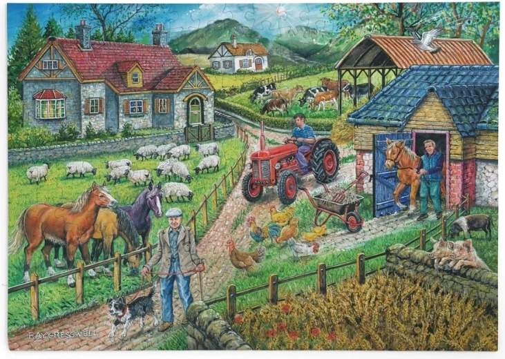 Puzzle Fattoria durante il raccolto dell'orzo, 250 pezzi grandi