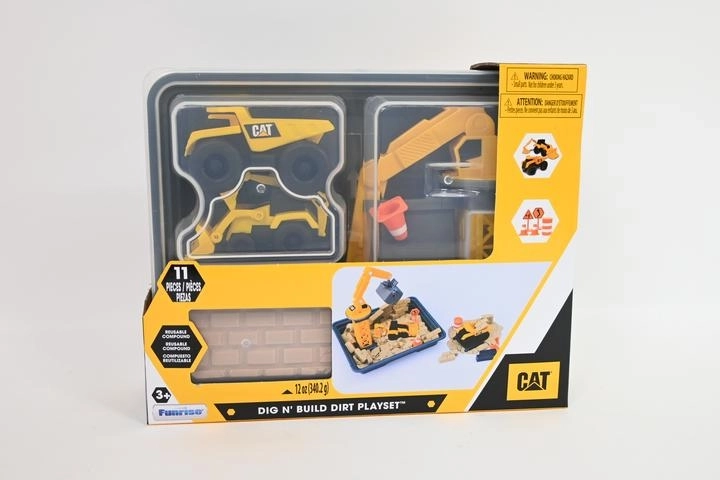 Veicoli da cantiere CAT con pasta modellabile sabbiosa in valigetta