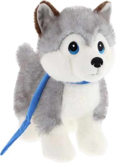 Husky di peluche Keeleco al guinzaglio, 23 cm