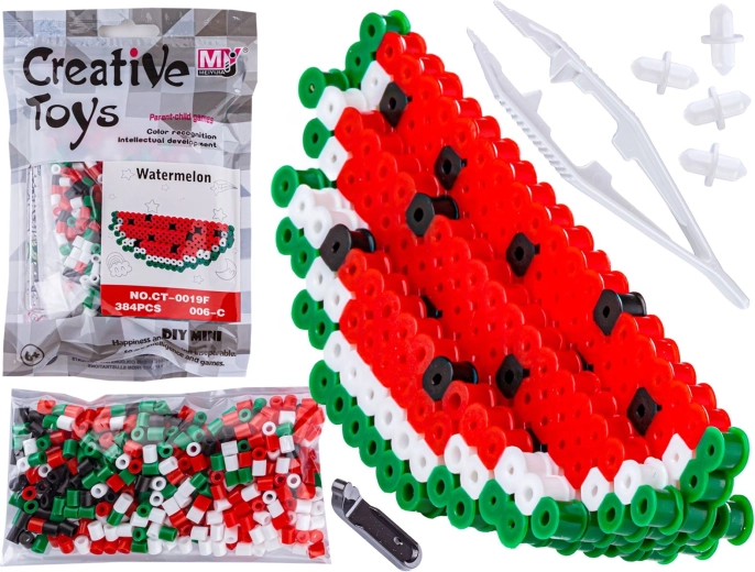 Perline da stirare 3D – sagoma anguria, frutta (sacchetto) - 1 pezzo