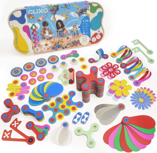 Clixo Family Party – costruzioni magnetiche flessibili, 150 pezzi