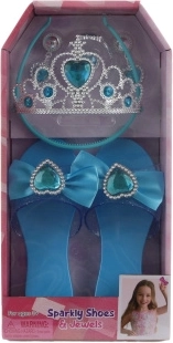 Set di scarpette con corona blu