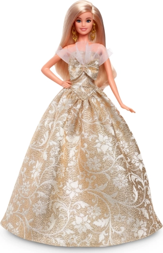 Elegante abito bianco e oro