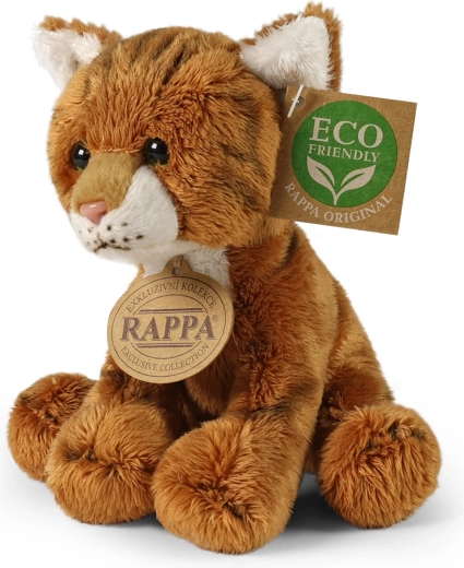 Gatto di peluche rosso seduto 14 cm eco friendly