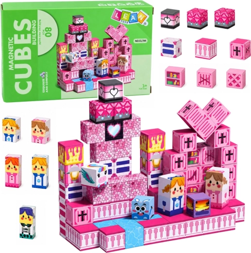 Cubetti magnetici pixel – rosa 80 pezzi