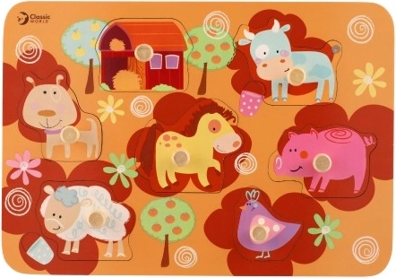 Fattoria in legno con inserti per bambini