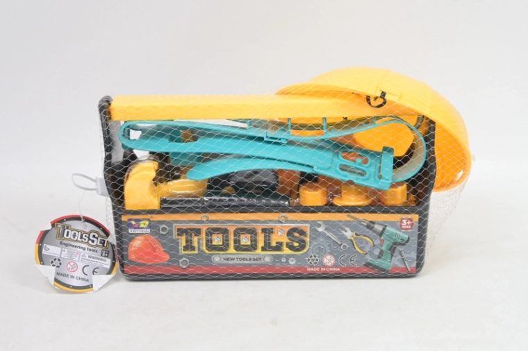 Set di attrezzi per bambini con casco in valigetta