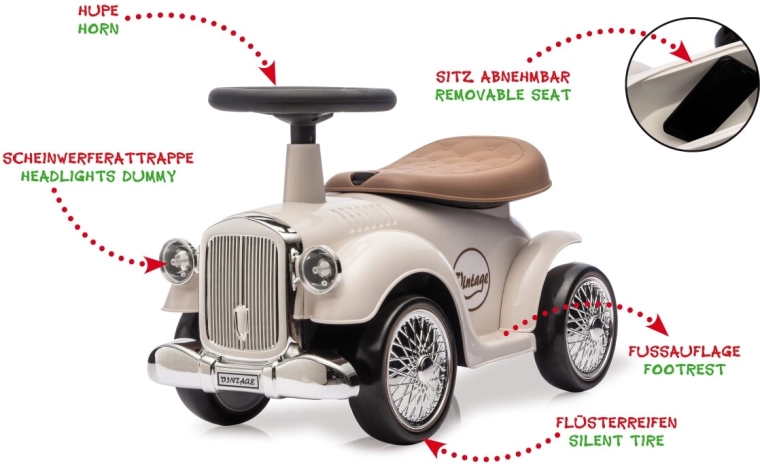 Macchinina cavalcabile JAMARA Classic Car bianca