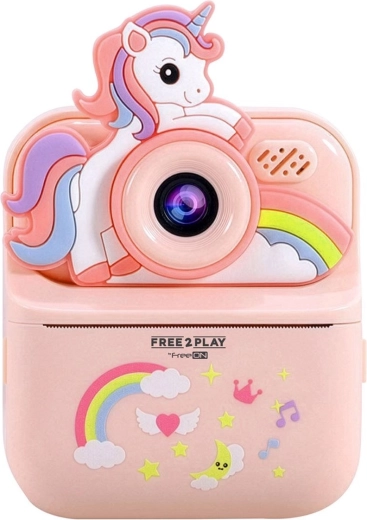 FREEON Free2Play fotocamera digitale per bambini con stampa istantanea Unicorn