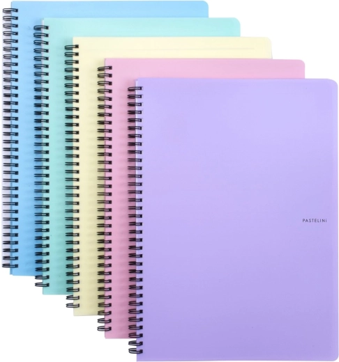 Blocco ad anelli A4 con doppia spirale PASTELINI, colori pastello