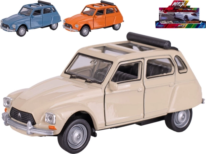 Modello in metallo Citroën Dyane con movimento a retrocarica 12 cm Welly