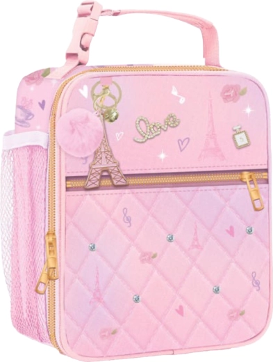 Borsa termica per il pranzo per bambini con portachiavi Romance parigina