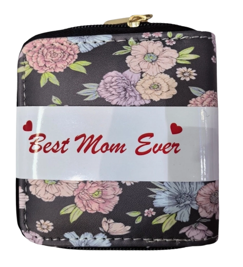Portafoglio da donna PINK con motivo di peonie