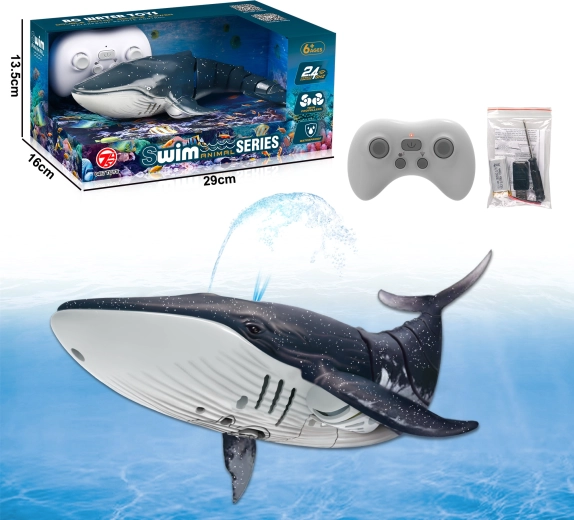 Balena R/C (balenottera) con fontana d’acqua
