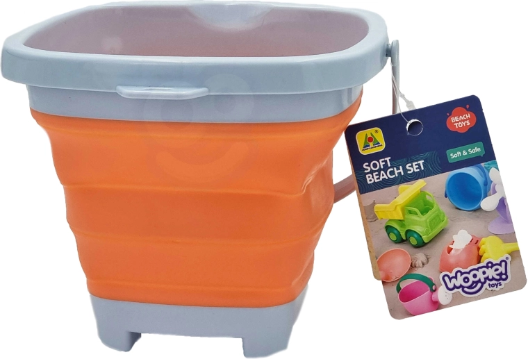 Woopie secchiello pieghevole in silicone quadrato arancione 5 l
