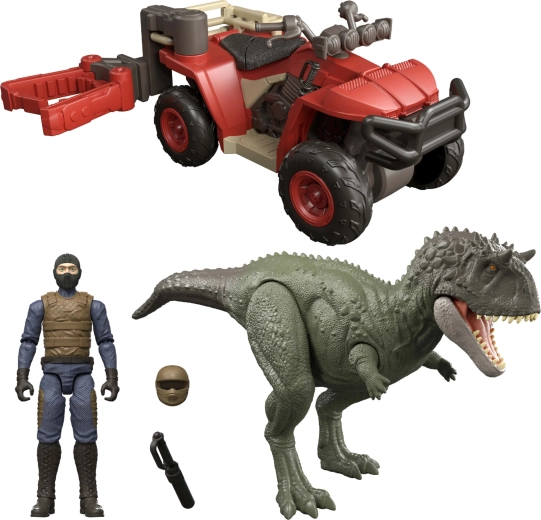 Mattel Jurassic World Ekryksinatosaurus e veicolo fuoristrada con cattura – set di gioco con personaggi