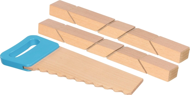 Blocchi da costruzione in legno con velcro e seghetta