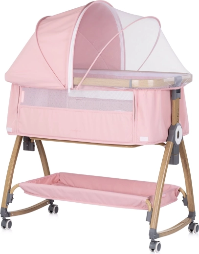 Chipolino Charisma 2v1 culla co-sleeping pink wood