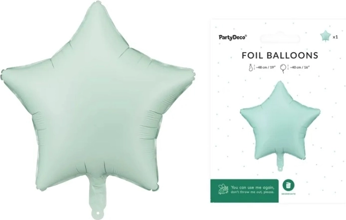Palloncino in foil a forma di stella verde opaco 48 cm