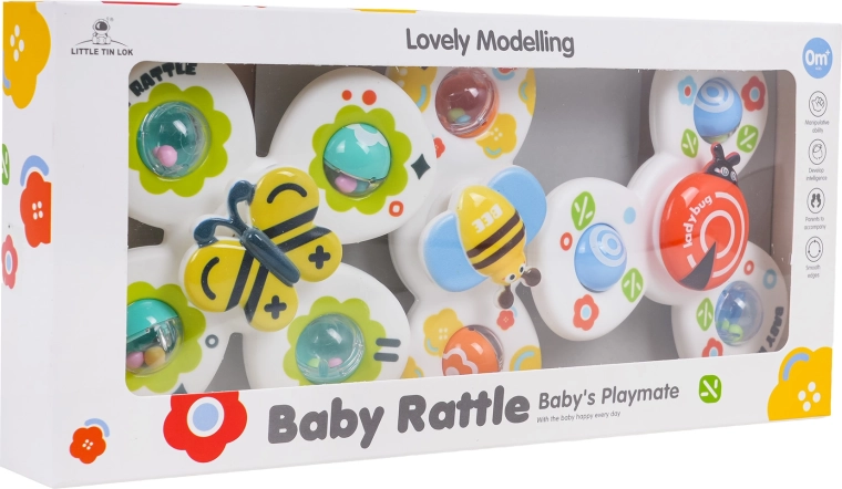 Set di spinner con ventosa coccinella, farfalla e ape - 3 pezzi